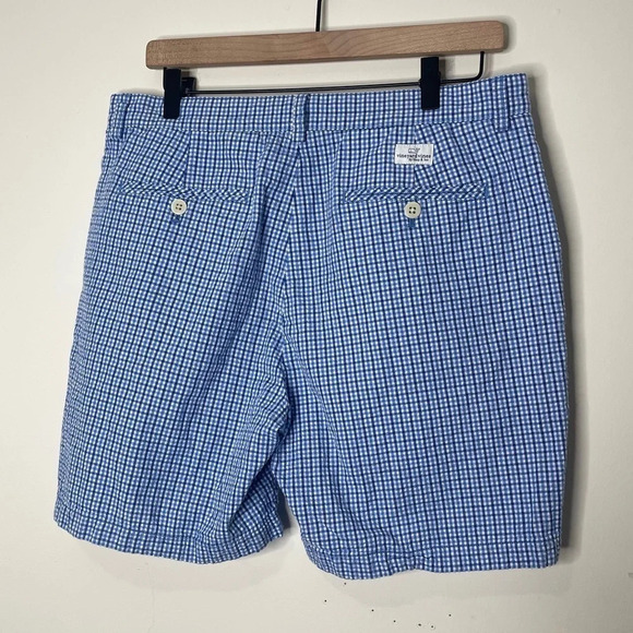 Vineyard Vines by Shep and Ian Club Shorts Size 33 Blue Plaid 6" Inseam - Picture 5 of 7